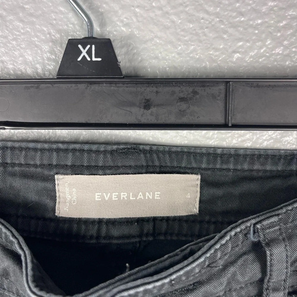 Everlane Women’s High Rise Wide Leg Crop Chino Pants Black Sz 4 Cotton Casual - Picture 5 of 8